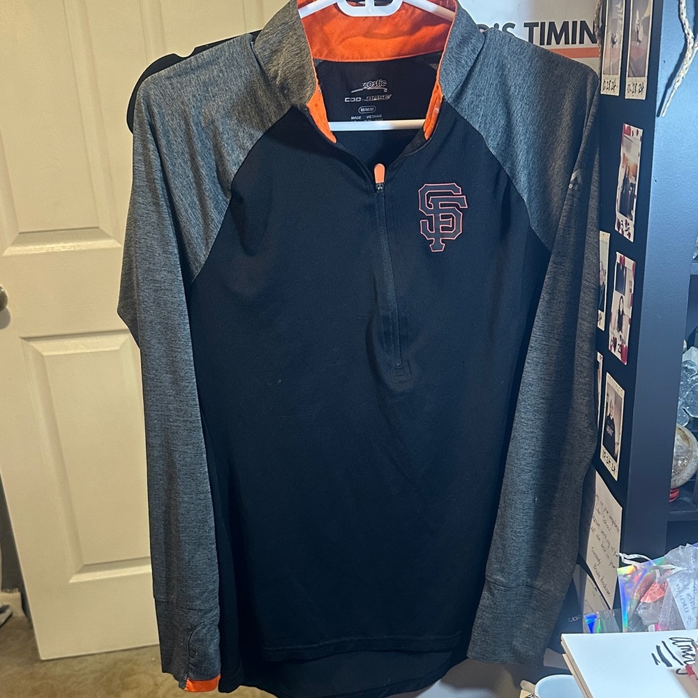 Majestic San Francisco SF Giants Black and Gray Hoodie with Orange Highlights